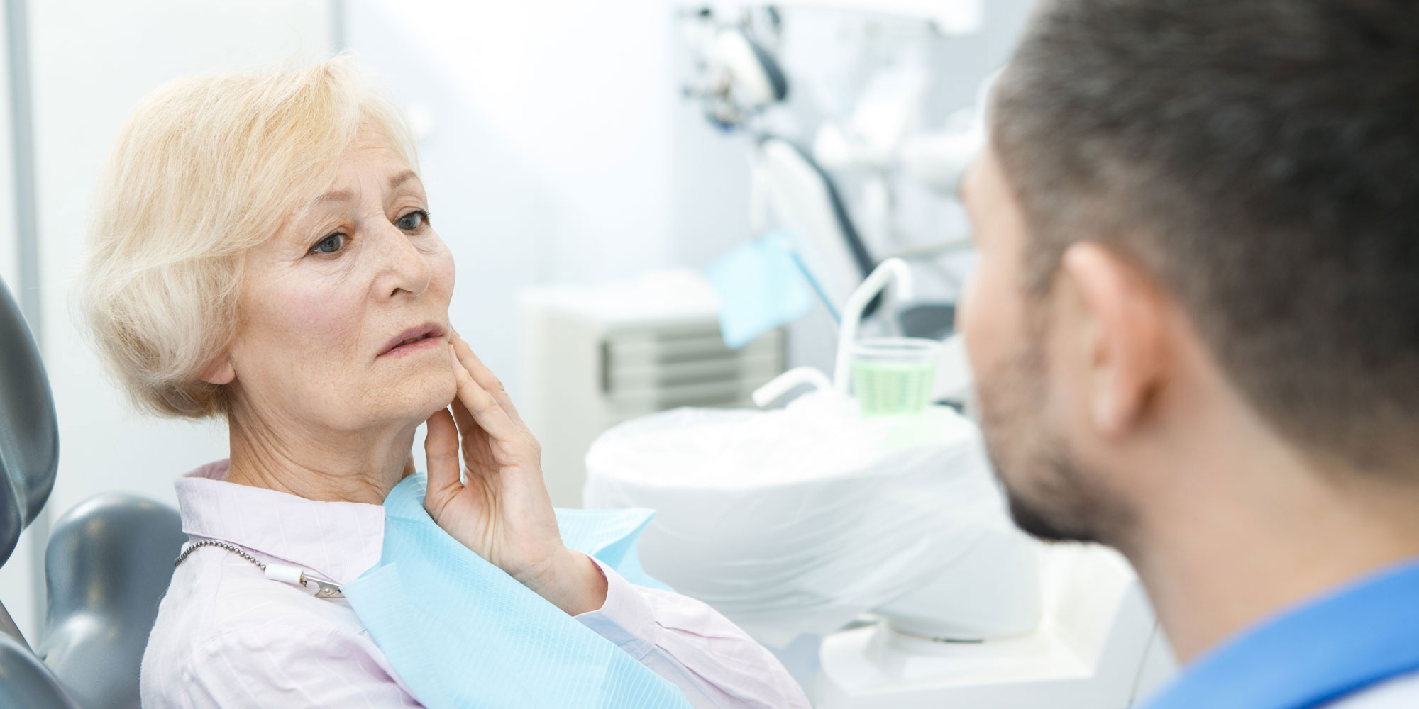 dental patient with painful dentures